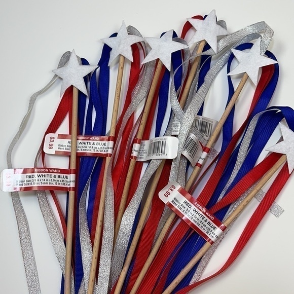 Michaels 4th of July Craft Ribbon Wands Flashing Star Glasses Earrings Bundle - Picture 12 of 16